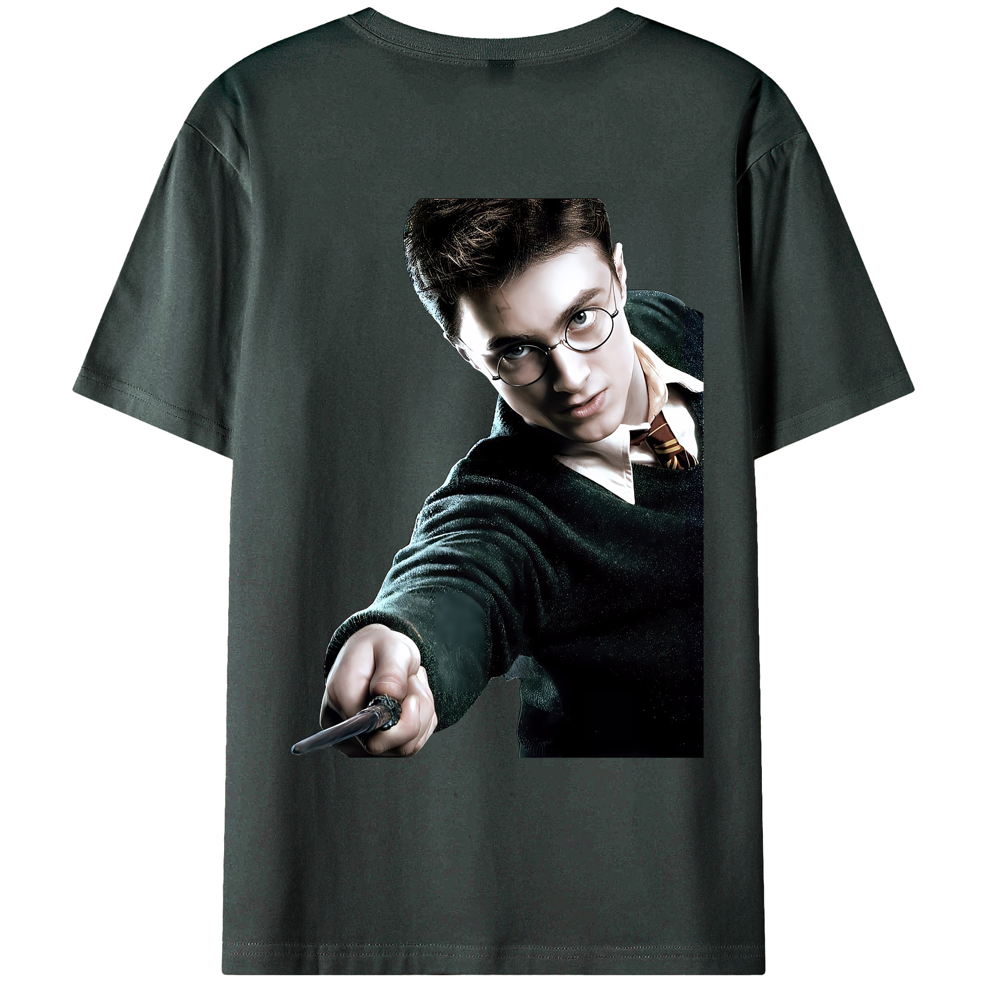 （画像用） Harry Potter ハリー・ポッターシリーズ 綿100％ メンズ半袖Tシャツ（バックプリント） 通気性